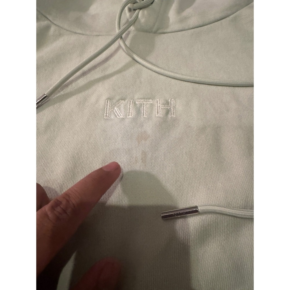 Kith Williams III Hoodie XL Mint Green KH2429 Embroidered Logo Pullover Mens - Picture 4 of 9